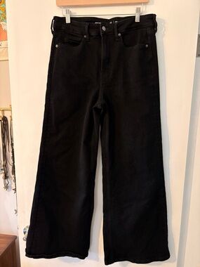 Old Navy Extra High Rise Drapey Denim Wide Leg Black Jeans